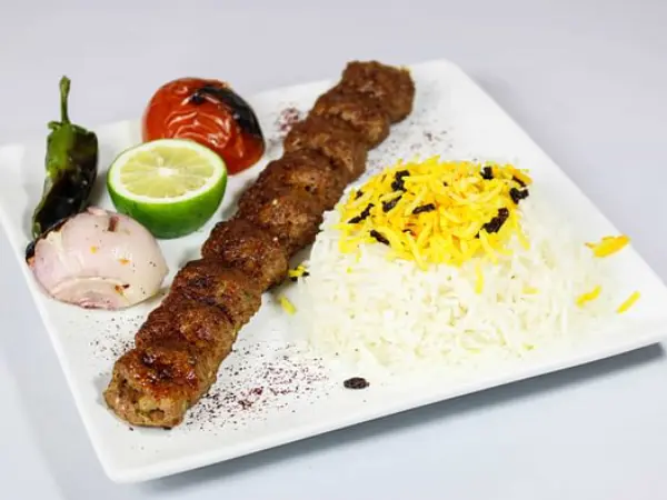 One Kebab Skewer with Rice